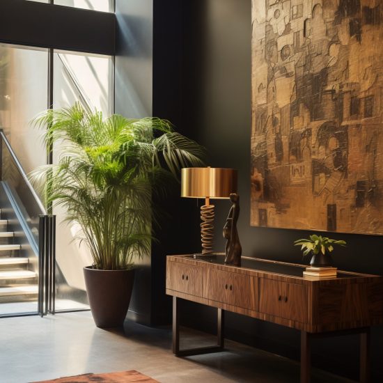 modern styled small entryway